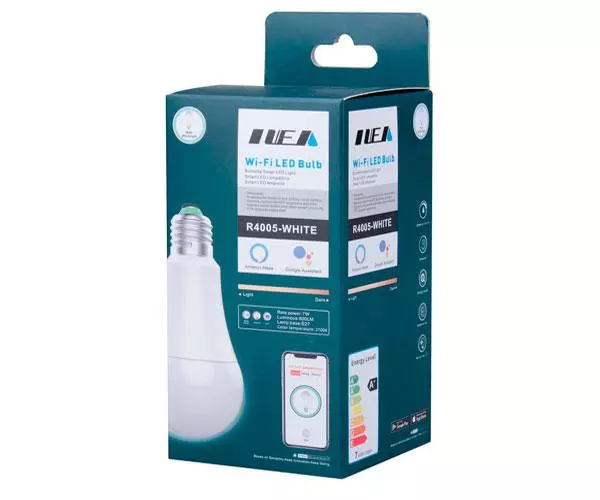 Bombilla Wifi Inteligente R4005 Blanca / E27 / 7w / 600 Lumens Regulable / A+