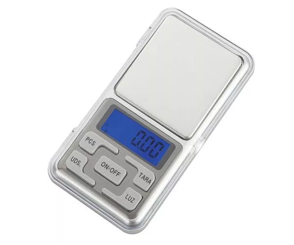 B&aacute;scula Digital NR9109 / 0.01g / Funci&oacute;n de tara y descuento / Calibrable / Mini balanza de joyer&iacute;a /  Plata / One+