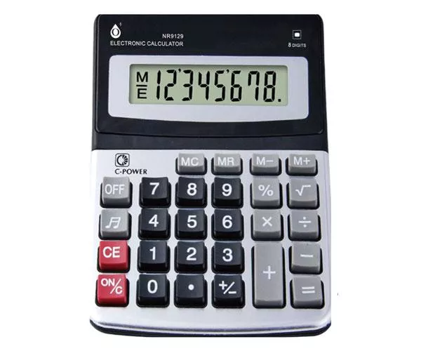 Calculadora de 8 Digitos / Nr9129 / Pantalla Lcd Grande / Gris / One+