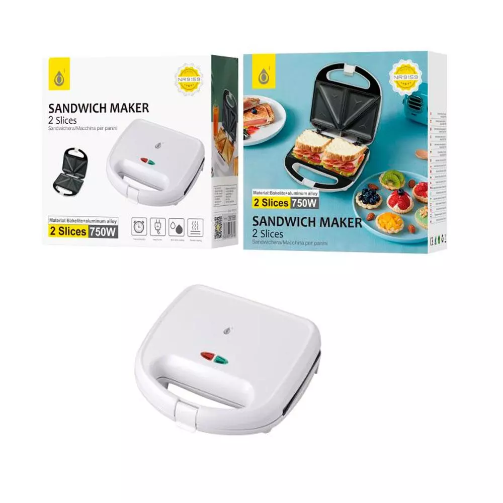 Sandwichera NR9159 / Placa antiadherente / Indicadores Led / 750 W / One+ / 2901591
