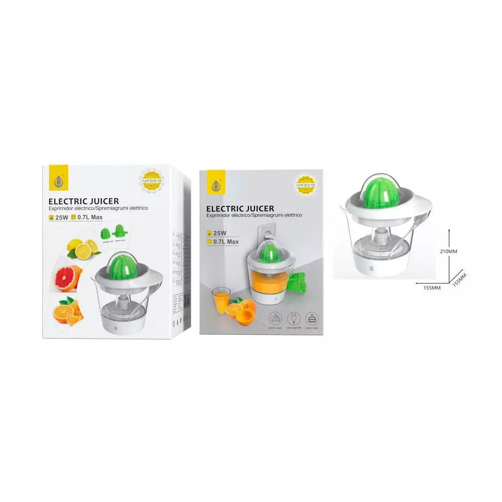Exprimidor electrico / 0.7 Litros / 2 conos / Blanco y verde / 25W / One+ / 2903197