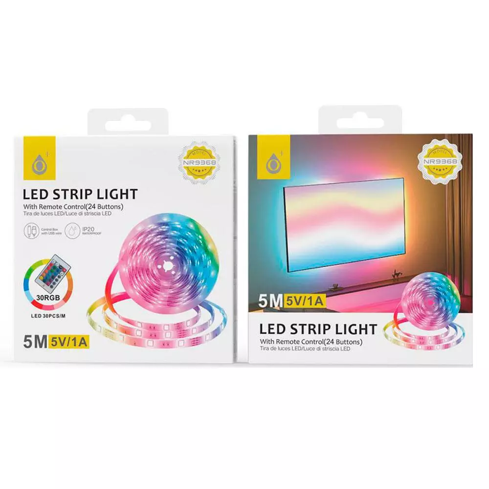 Tira de Luces LED / 5 metros / RGB / Control Remoto / Resistente al Agua (IP20) / MTK / NR9368