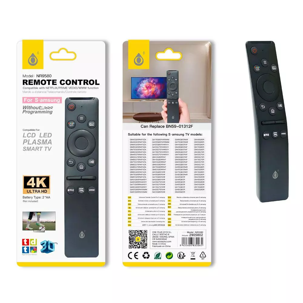 Mando a distancia TV Universal Samsung NR9580 / Negro / Smart TV / One+ / 2905802