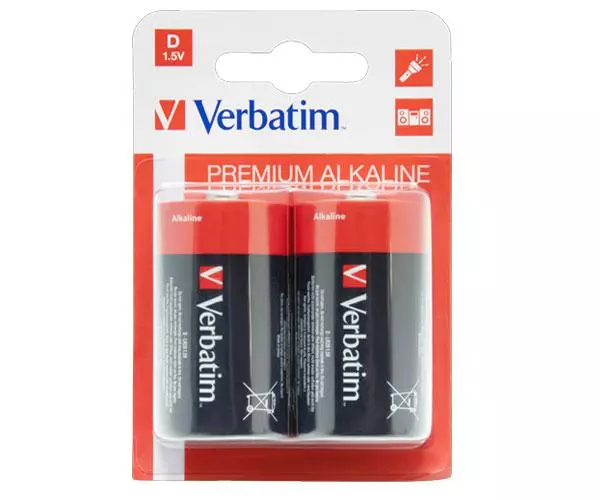 Pilas Verbatim Alcalinas D / LR20 / 1.5v / Pack 2 uds   49923