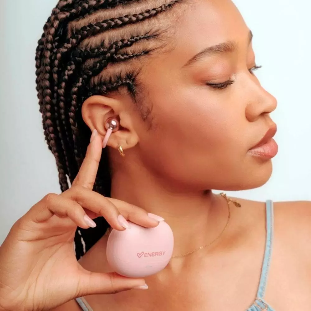 Auriculares Bluetooth Energy Sistem StreetPods Open Sound / BT6.0 / 20h Bateria / Microfono integrado / Dise&ntilde;o Curvado / Rosa / 501298