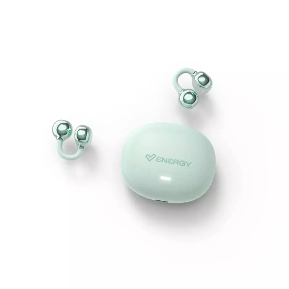 Auriculares Bluetooth Energy Sistem StreetPods Open Sound / BT6.0 / 20h Bateria / Microfono integrado / Dise&ntilde;o Curvado / Verde Claro / 501359