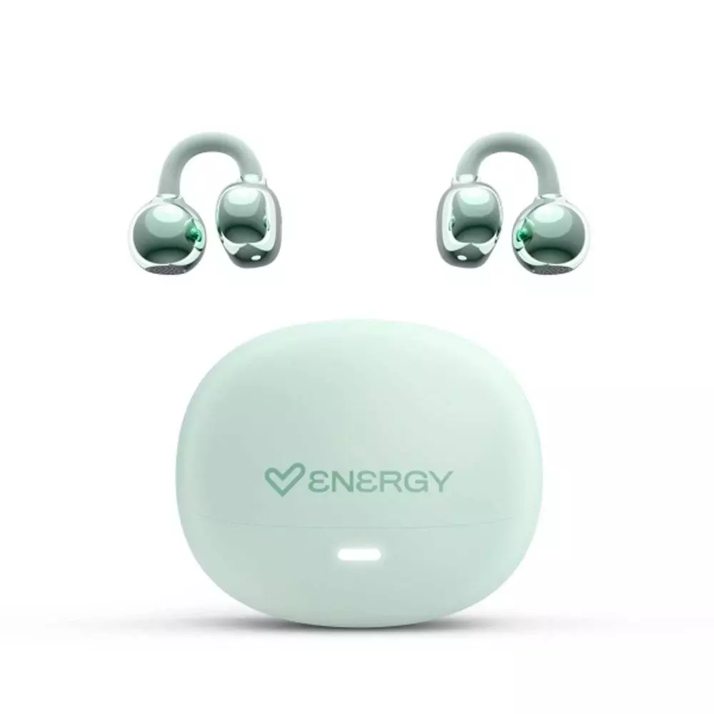 Auriculares Bluetooth Energy Sistem StreetPods Open Sound / BT6.0 / 20h Bateria / Microfono integrado / Dise&ntilde;o Curvado / Verde Claro / 501359