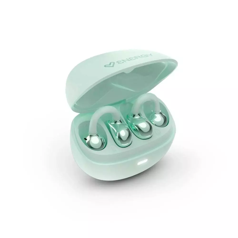 Auriculares Bluetooth Energy Sistem StreetPods Open Sound / BT6.0 / 20h Bateria / Microfono integrado / Dise&ntilde;o Curvado / Verde Claro / 501359