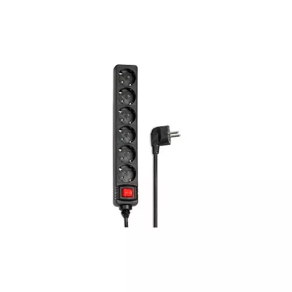 &divide; Regleta alimentacion hama con 6 tomas interruptor 1,4m color negra