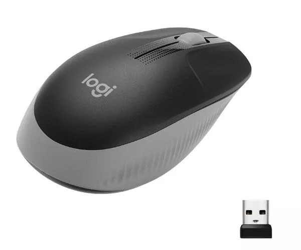 Raton &oacute;ptico inal&aacute;mbrico Logitech M190 Negro-Gris / Tama&ntilde;o normal 910-005906