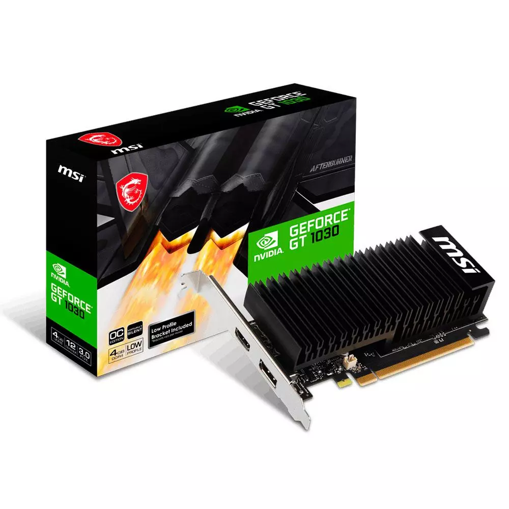 Tarjeta Gr&aacute;fica MSI GT 1030 / 4Gb DDR4 / Hdmi - DP / Perfil bajo