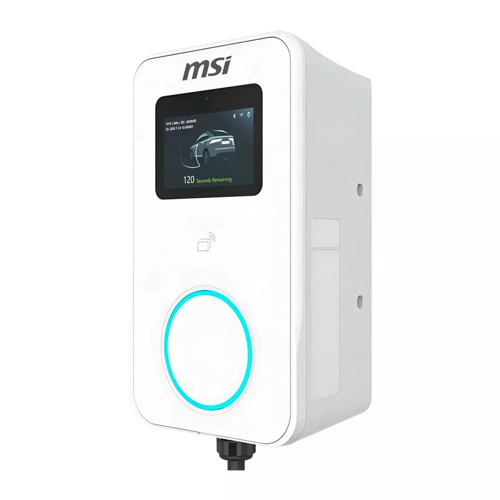 Cargador para Coche El&eacute;ctrico MSI EVSE EZwall Premium Max OCPP Blanco 22kW / 9S6-C80121-038