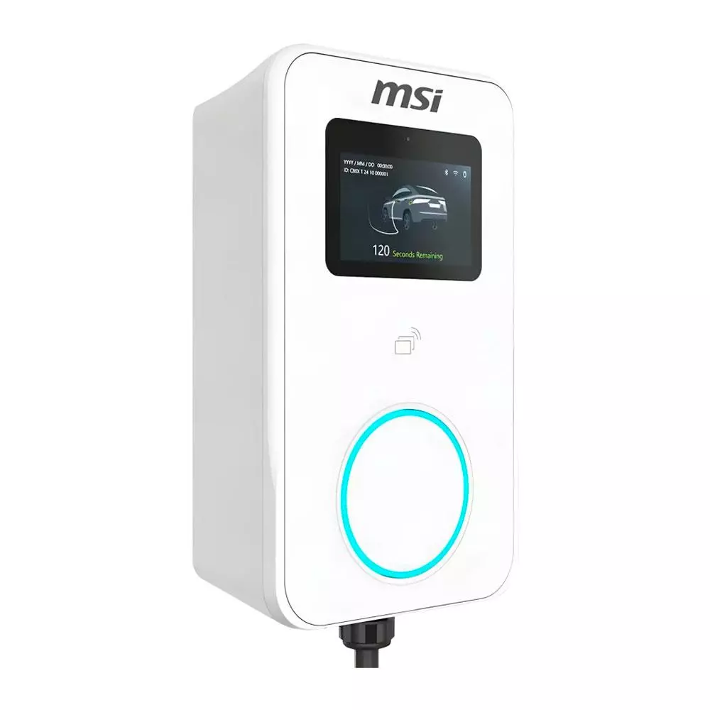 Cargador para Coche El&eacute;ctrico MSI EVSE EZwall Premium Max OCPP Blanco 22kW / 9S6-C80121-038