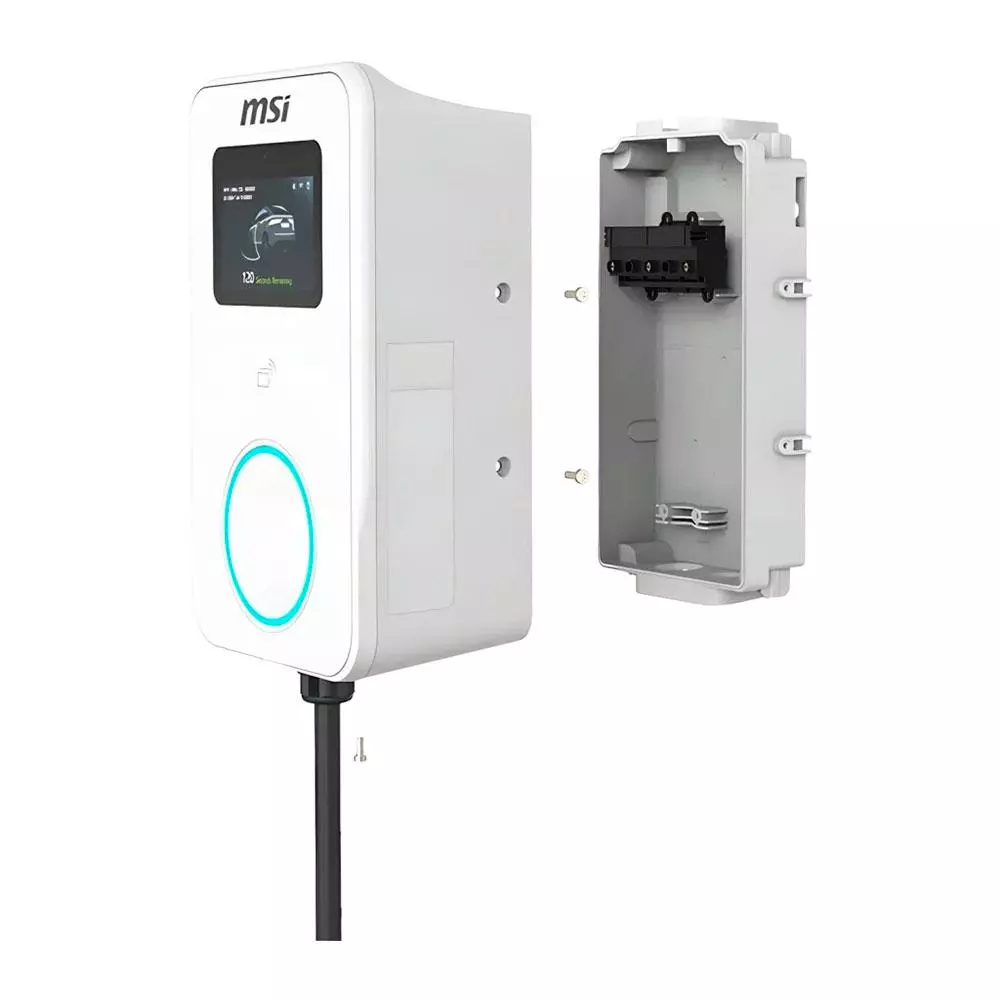 Cargador para Coche El&eacute;ctrico MSI EVSE EZwall Premium Max OCPP Blanco 22kW / 9S6-C80121-038