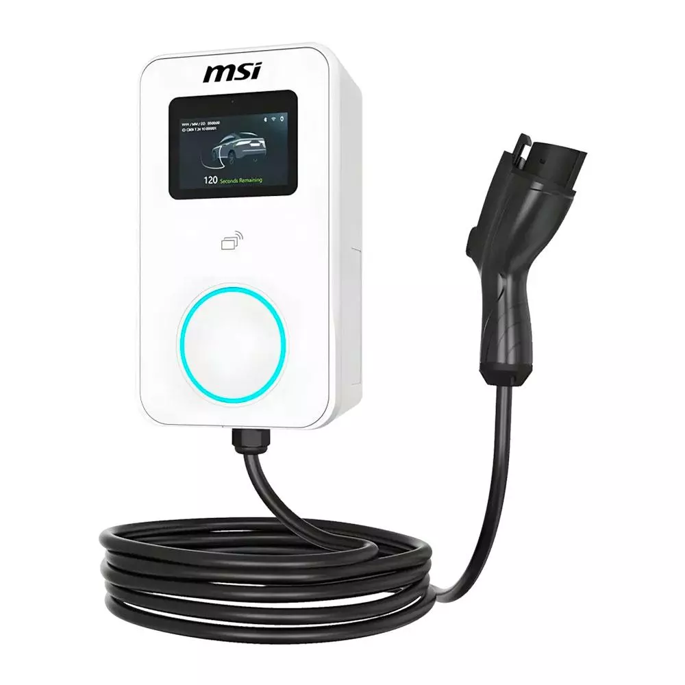 Cargador para Coche El&eacute;ctrico MSI EVSE EZwall Premium Max OCPP Blanco 22kW / 9S6-C80121-038