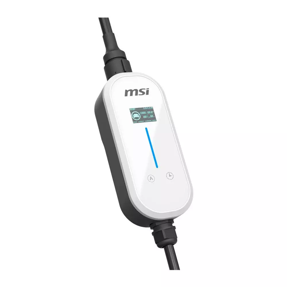 Cargador Coche El&eacute;ctrico MSI EVSE EZgo Blanco 11kW Trif&aacute;sico 5m Cable / 9S6-C80311-001