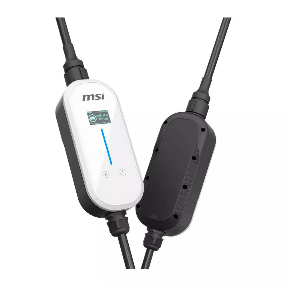 Cargador Coche El&eacute;ctrico MSI EVSE EZgo Blanco 11kW Trif&aacute;sico 5m Cable / 9S6-C80311-001
