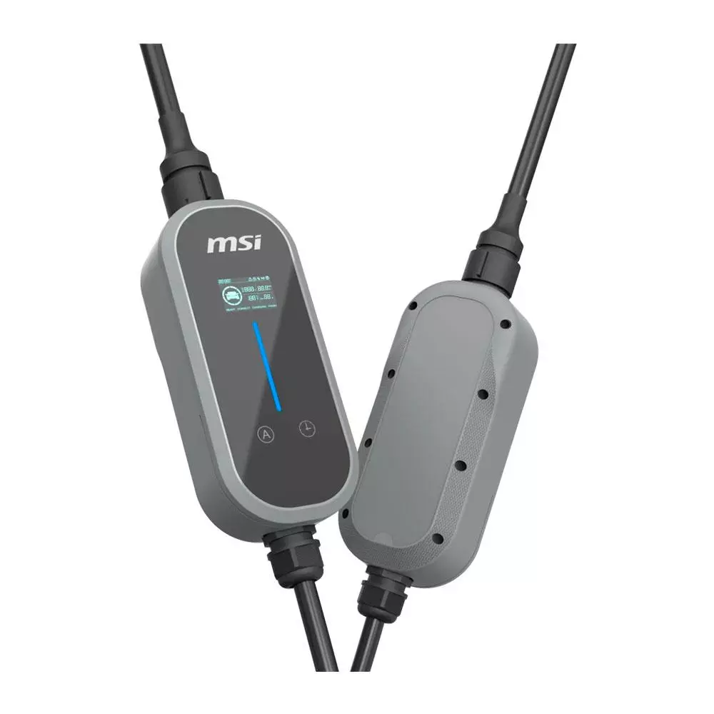 Cargador Coche El&eacute;ctrico MSI EVSE EZgo Gris 11kW Trif&aacute;sico 5m Cable / 9S6-C80312-002
