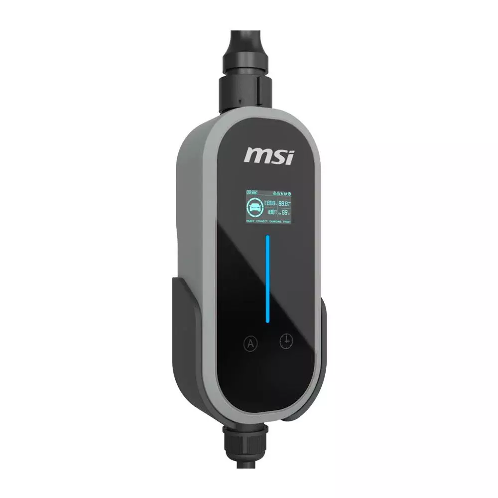 Cargador Coche El&eacute;ctrico MSI EVSE EZgo Gris 11kW Trif&aacute;sico 5m Cable / 9S6-C80312-002