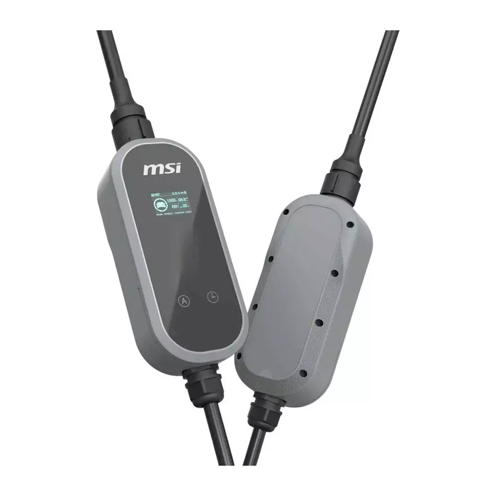 Cargador Coche El&eacute;ctrico MSI EVSE EZgo Gris 3,6kW Tipo 2 Cable 5m / 9S6-C80612-013