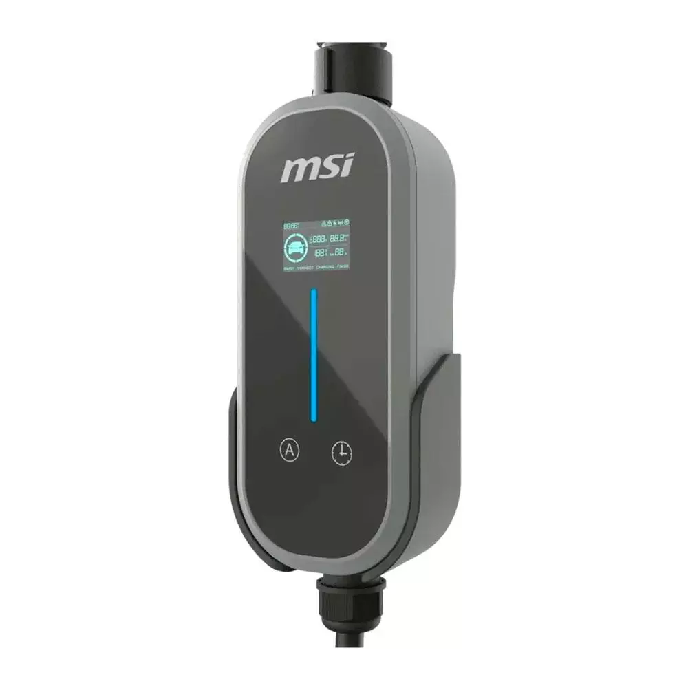 Cargador Coche El&eacute;ctrico MSI EVSE EZgo Gris 3,6kW Tipo 2 Cable 5m / 9S6-C80612-013