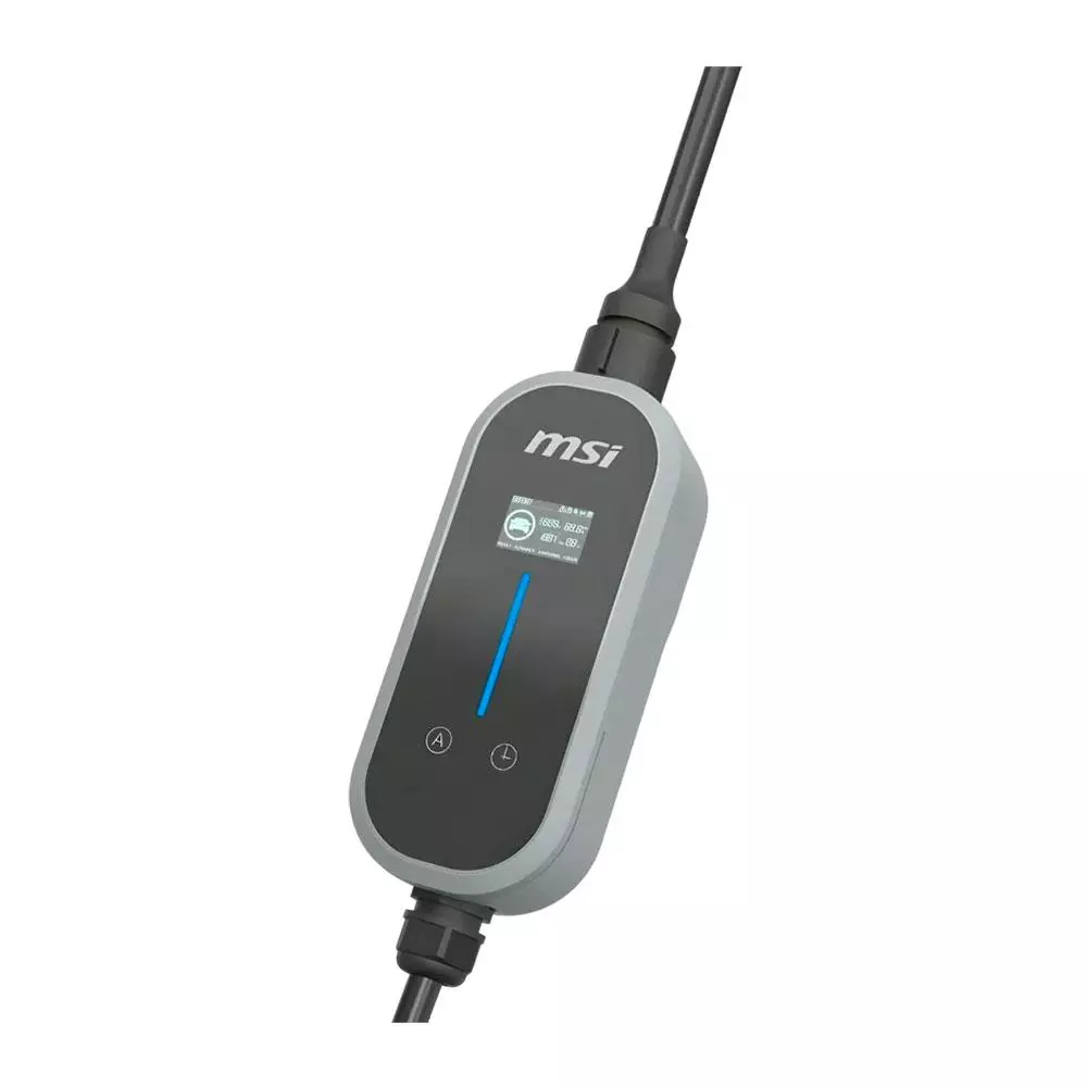 Cargador Coche El&eacute;ctrico MSI EVSE EZgo Gris 3,6kW Tipo 2 Cable 5m / 9S6-C80612-013