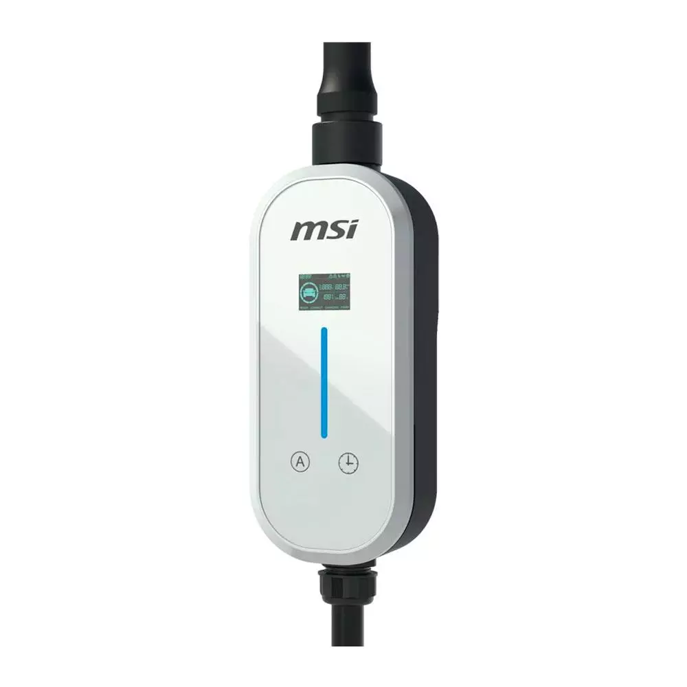 Cargador Coche El&eacute;ctrico MSI EVSE EZgo Blanco 3,6kW Tipo 2 Cable 5m / 9S6-C80611-014