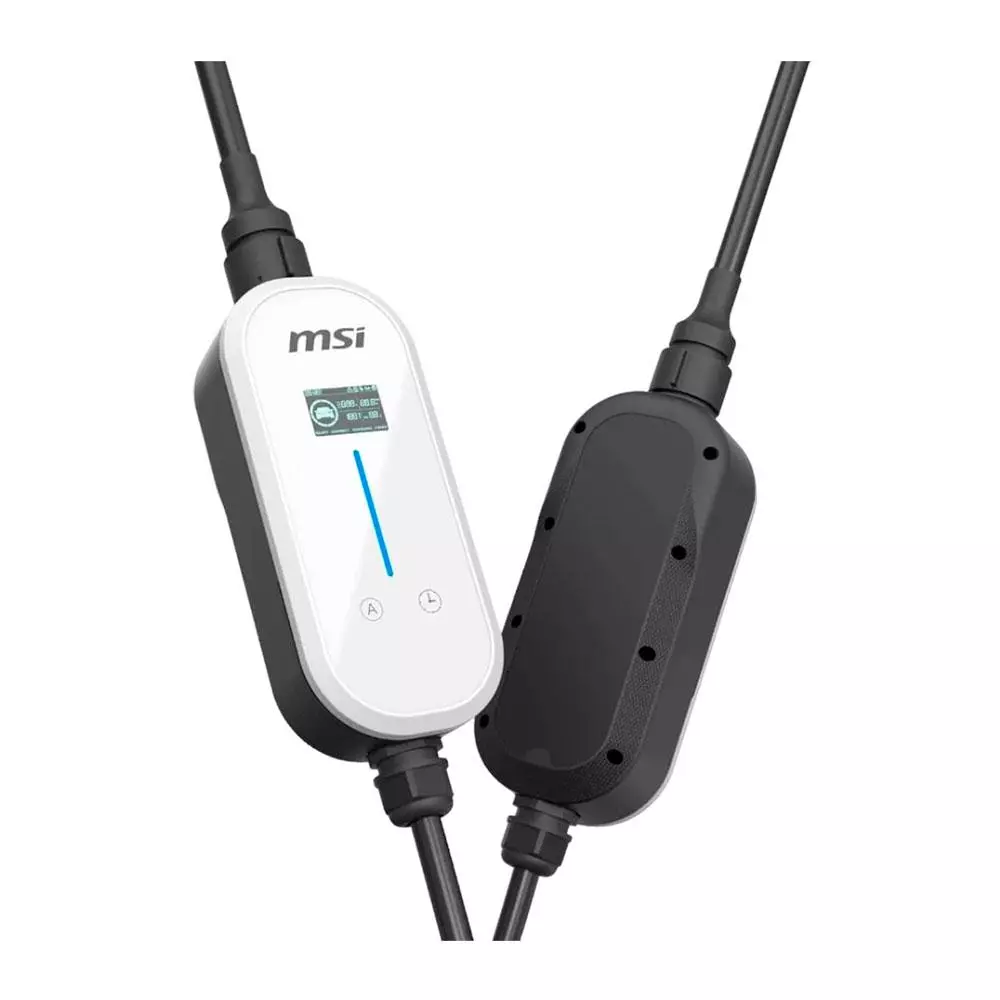 Cargador Coche El&eacute;ctrico MSI EVSE EZgo Blanco 3,6kW Tipo 2 Cable 5m / 9S6-C80611-014
