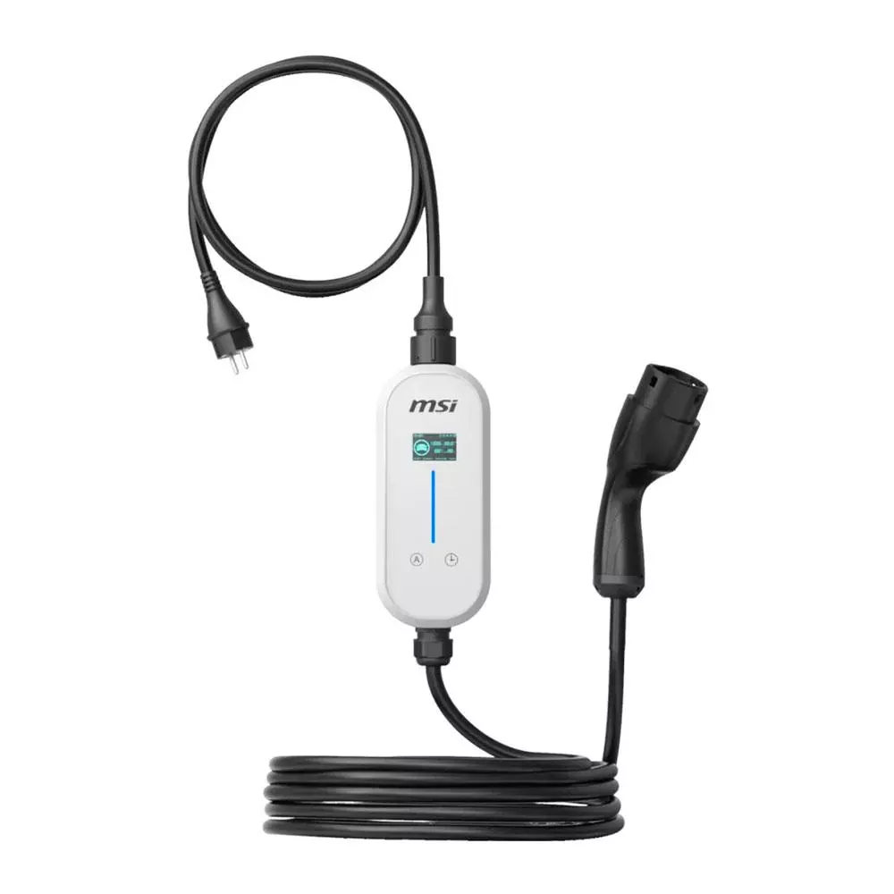 Cargador Coche El&eacute;ctrico MSI EVSE EZgo Blanco 3,6kW Tipo 2 Cable 5m / 9S6-C80611-014