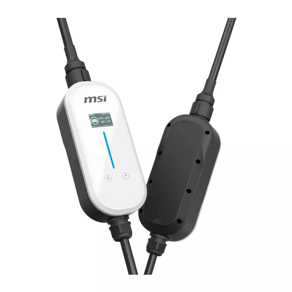 Cargador Coche El&eacute;ctrico MSI EVSE EZgo Blanco 7kW Tipo 2 Cable 5m / 9S6-C80611-023