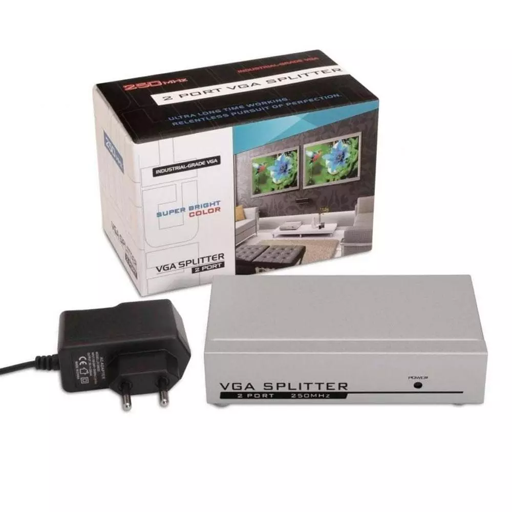Splitter VGA 2 monitores x 1 pc con alimentacion / Aisens / A116-0084