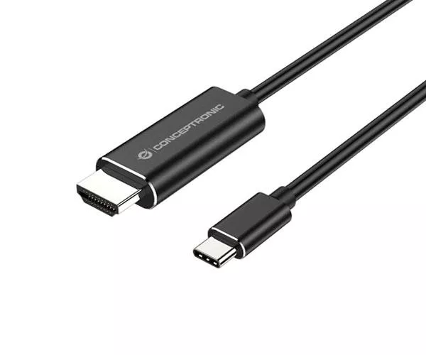 Cable de Video Type-c Macho a Hdmi Macho / 2 Metros / 4K / Negro / Conceptronic ABBY04B