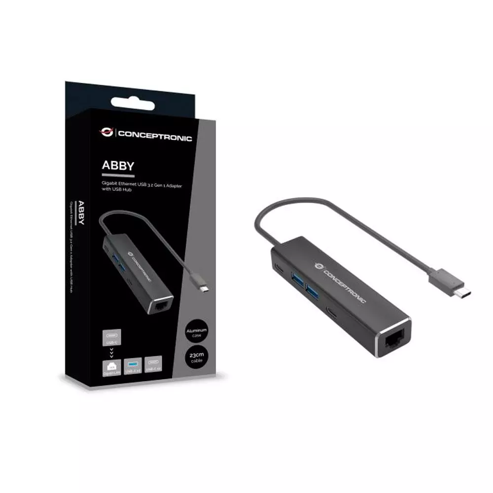 Hub Type-C a Rj45 2.5 Gigabit / 2x USB 3.2 / 2x Type-C 3.2 / Conceptronic / ABBY14B