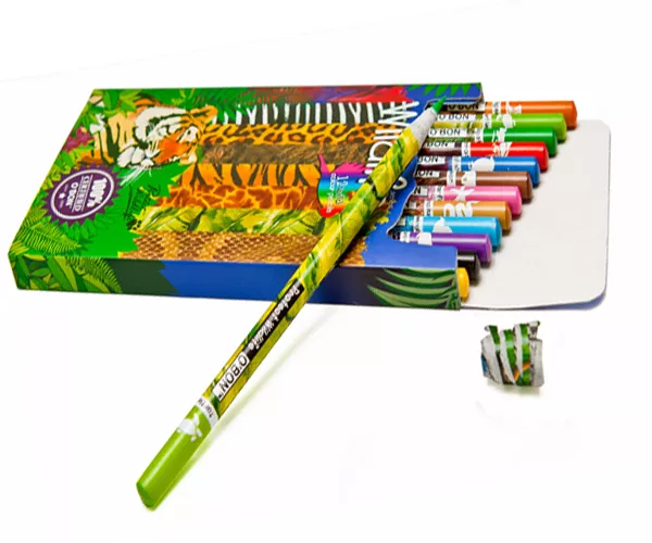 Lapices colores OBON pack 12 unid. Willdlife