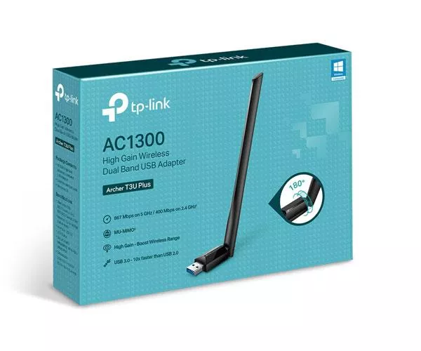 Tarjeta de red USB Wifi Archer T3U Plus Dual Band Ac1300 TP-Link