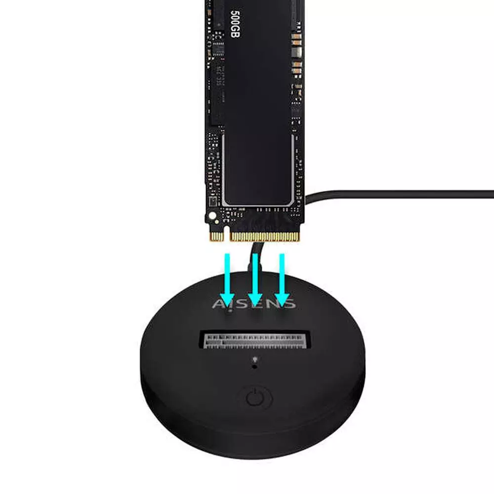 Docking Station USB Type-C 3.2  Gen.2 / SSD M.2 Sata NGFF / SSD M.2 NVME / Negro / Aisens / ASUC-M2D013-BK