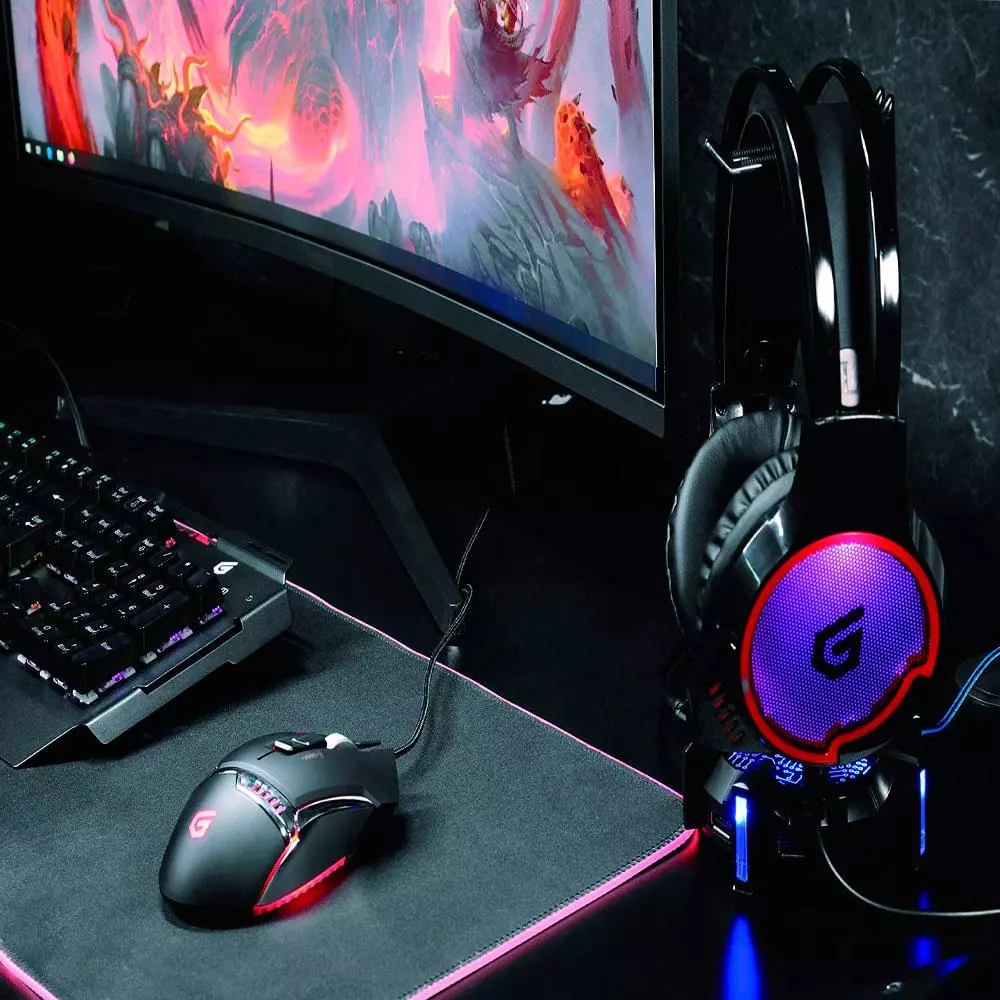 Auriculares Gaming 7.1 USB Conceptronic Athan01b / 50mm / Luces LED / Compatible Pc - Ps3 - Ps4 / ATHAN01B