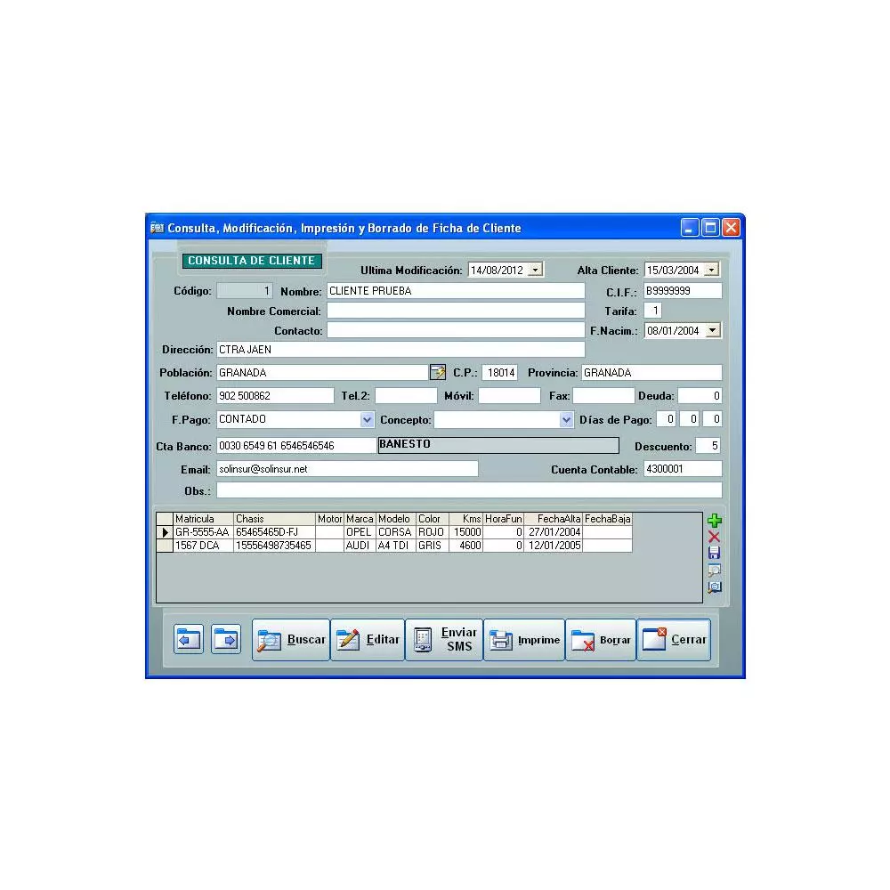 Software Programa de Gesti&oacute;n Especifica AUTOSOF para TALLERES DE COCHES