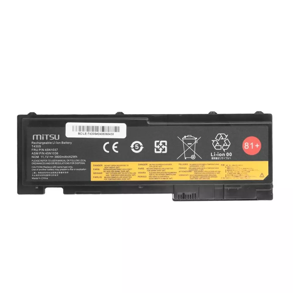 Bater&iacute;a compatible para port&aacute;til LENOVO T420S 11.1V 3800mAh Mitsu