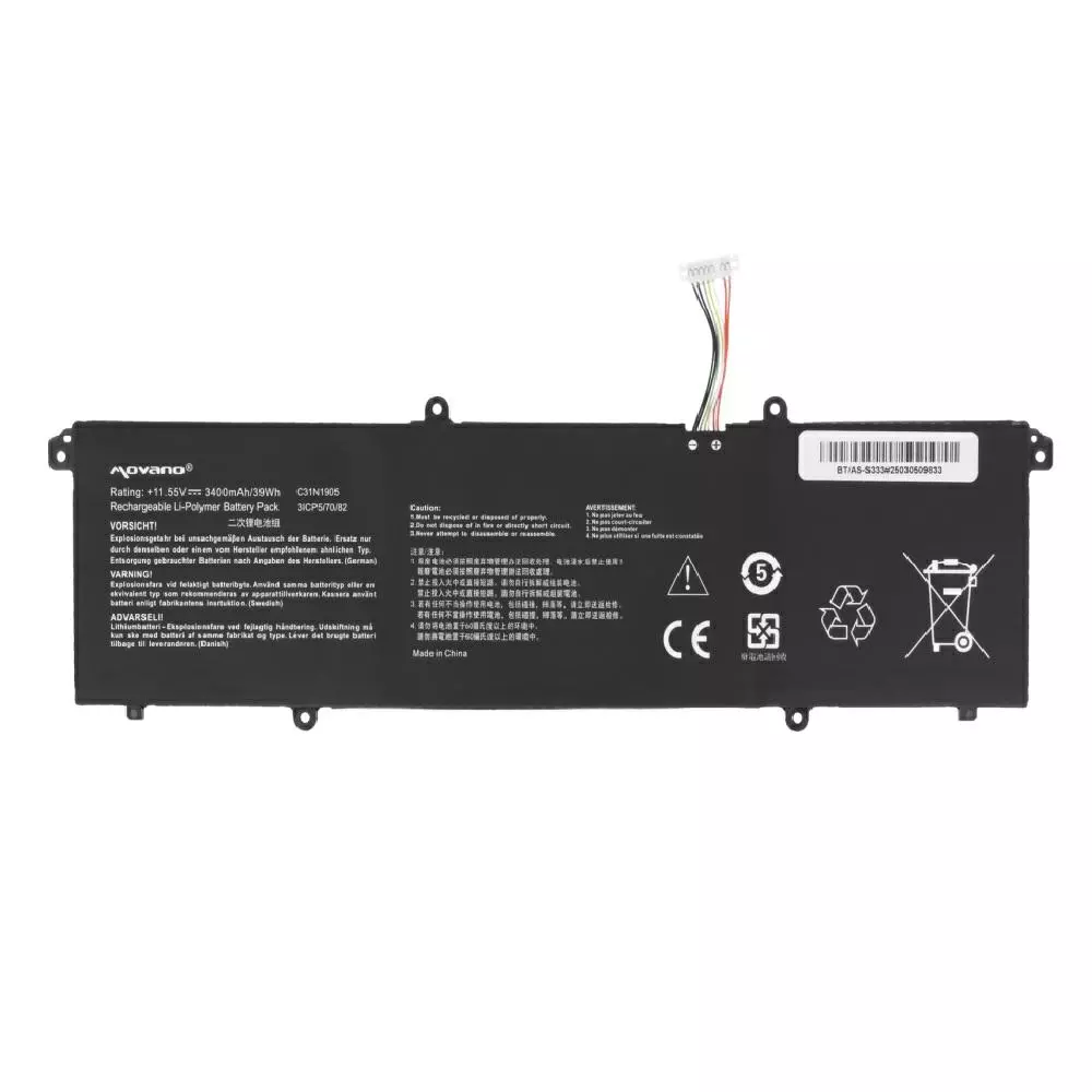 Bater&iacute;a compatible para port&aacute;til ASUS C31N1905 11.55V 3400mAh Movano