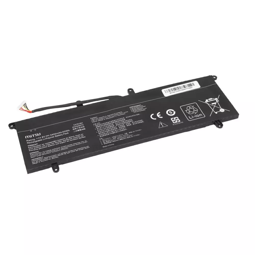 Bater&iacute;a compatible para port&aacute;til ASUS C41N1901 14.8V 3400mAh Mitsu