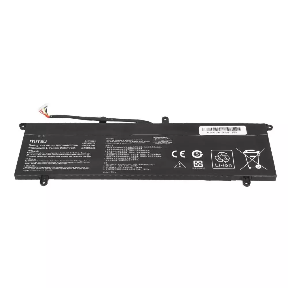 Bater&iacute;a compatible para port&aacute;til ASUS C41N1901 14.8V 3400mAh Mitsu