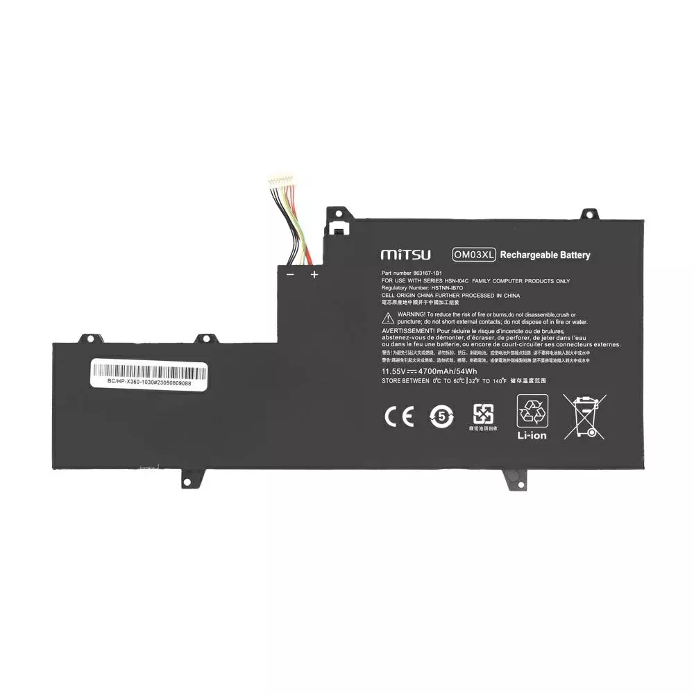 Bater&iacute;a compatible para port&aacute;til HP OM03XL 11.55V 4700mAh Mitsu