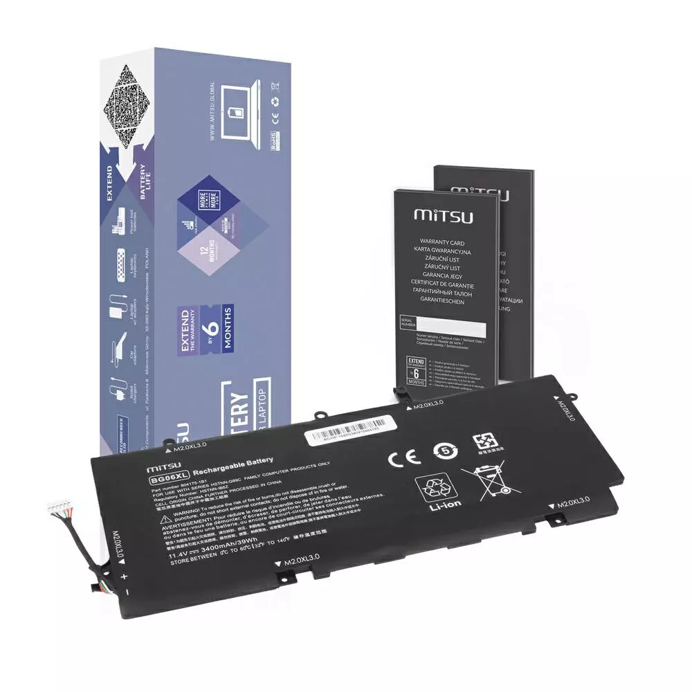 Bater&iacute;a compatible para port&aacute;til HP BG06XL 11.4V 3400mAh Mitsu