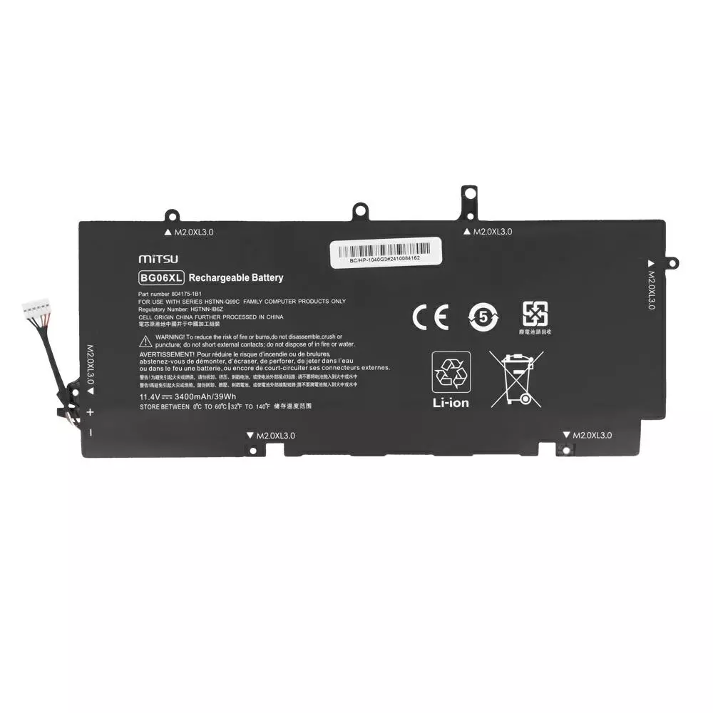 Bater&iacute;a compatible para port&aacute;til HP BG06XL 11.4V 3400mAh Mitsu