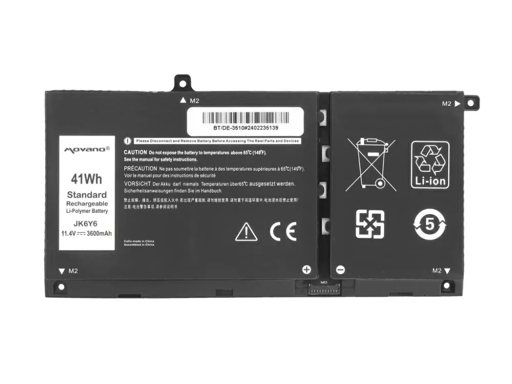 Bater&iacute;a compatible para port&aacute;til DELL Latitude 15 3510 11.4V 3600 mAh Movano