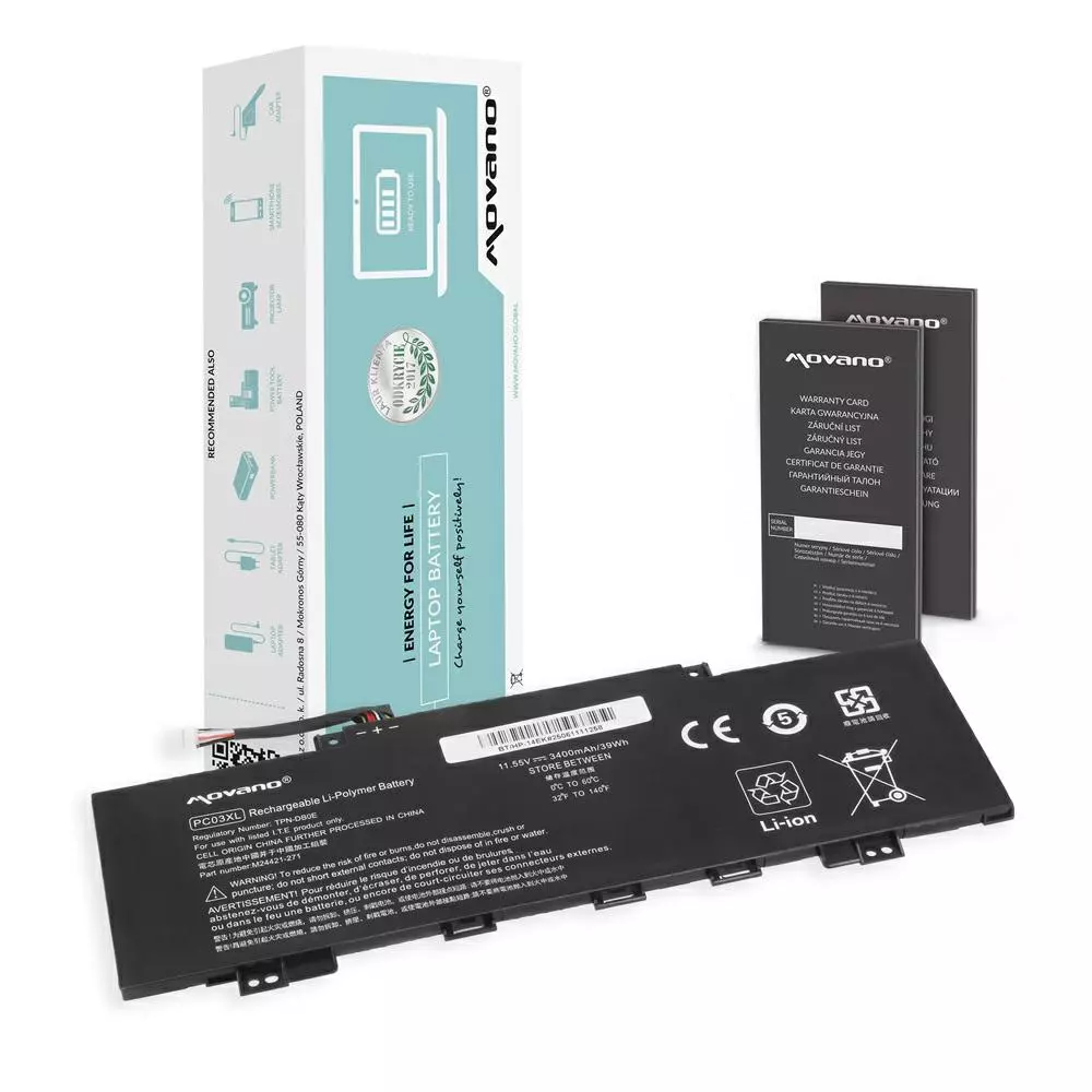 Bater&iacute;a compatible para port&aacute;til HP PC03XL 11.55V 3400mAh Movano