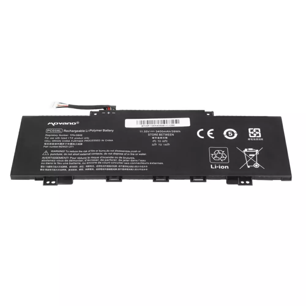 Bater&iacute;a compatible para port&aacute;til HP PC03XL 11.55V 3400mAh Movano