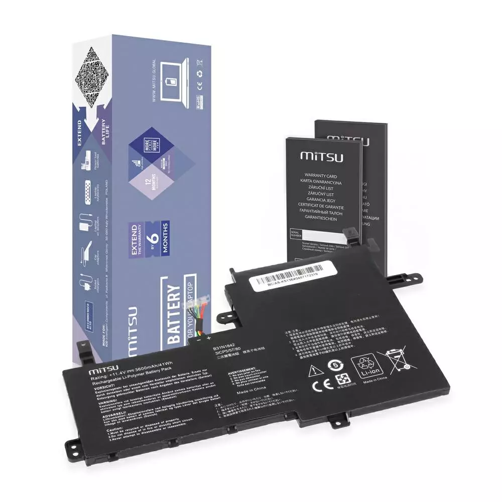 Bater&iacute;a compatible para port&aacute;til ASUS B31N1842 11.4V 3600mAh Mitsu