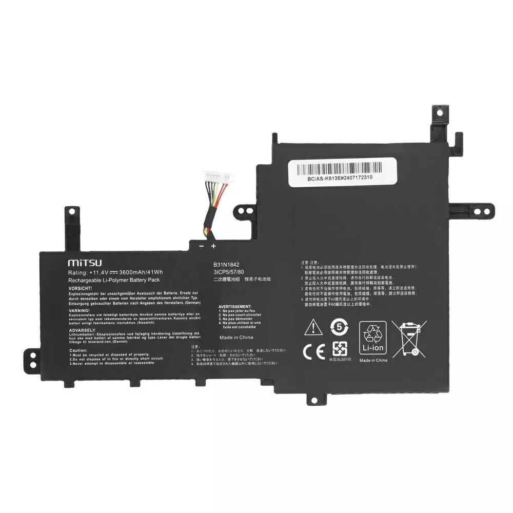 Bater&iacute;a compatible para port&aacute;til ASUS B31N1842 11.4V 3600mAh Mitsu